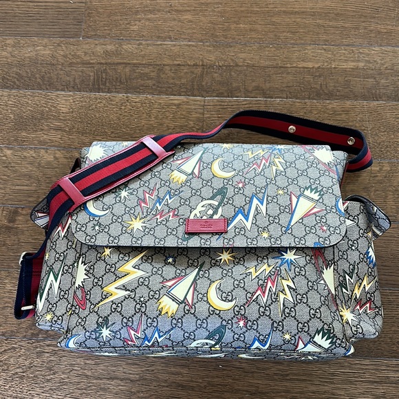 Gucci Bags Gucci Gg Supreme Monogram Space Diaper Bag Red Poshmark